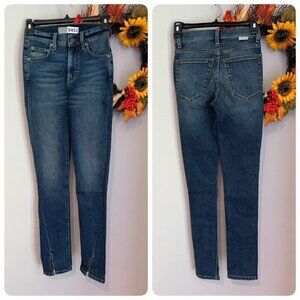 Boyish The RILEY Medium Rise Stretch Skinny Jeans Sz 25 Split Hem